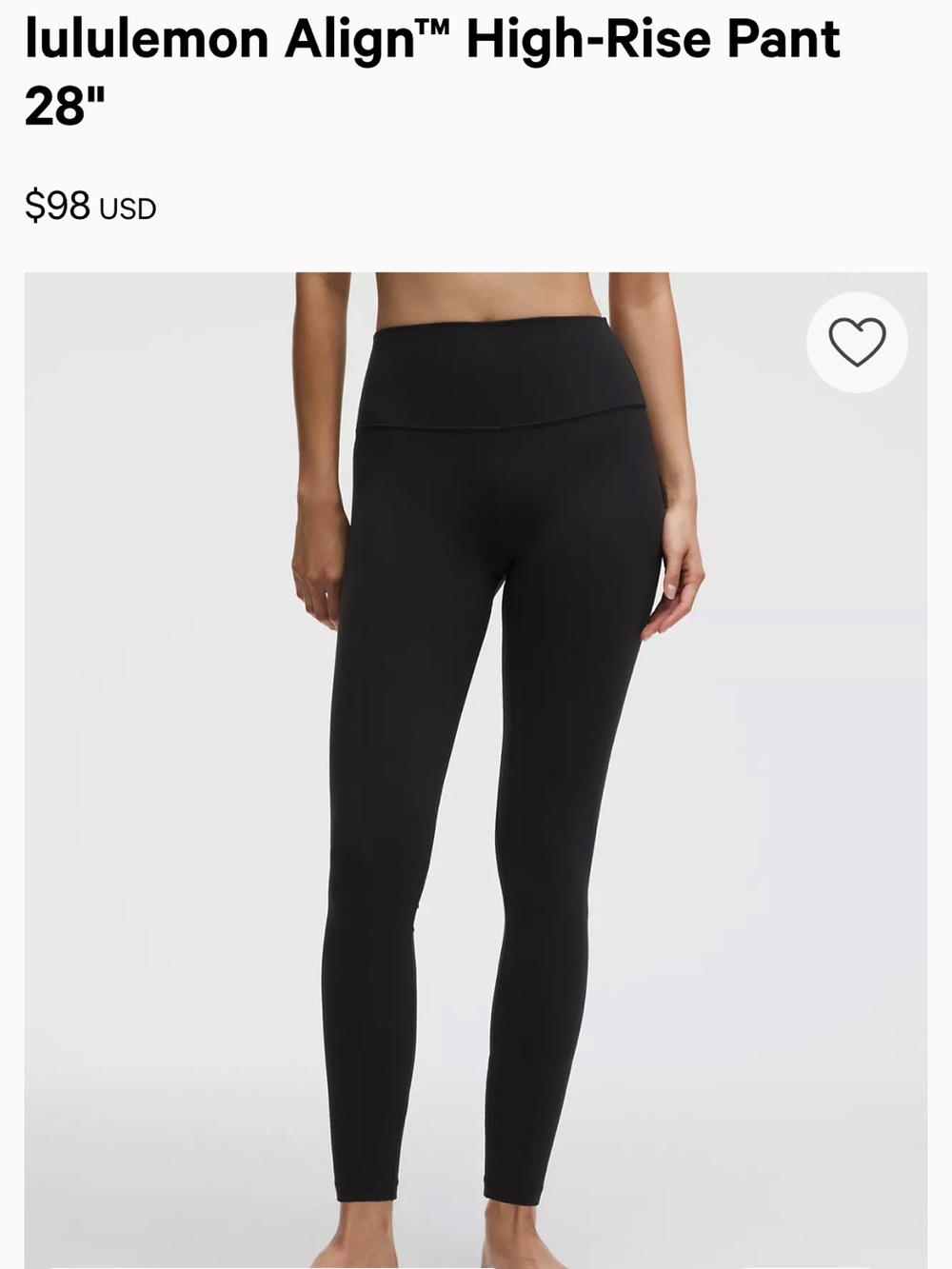 Lululemon Align High Rise Leggings 28” - Size 8